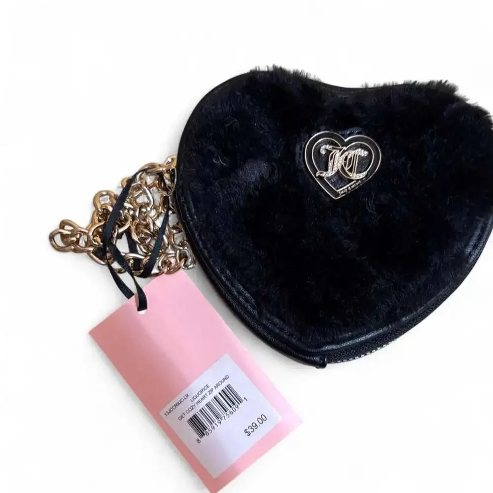Juicy Couture Get Cozy Heart Zip Around Wristlet